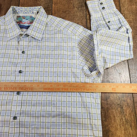 Robert Graham Mens Size 2XL Sport Shirt Checkered Paisley Flip Cuffs Classic Fit - Picture 11 of 13